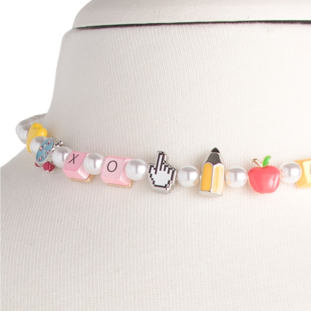 Betsey Johnson Pink and Yellow Charm Necklace